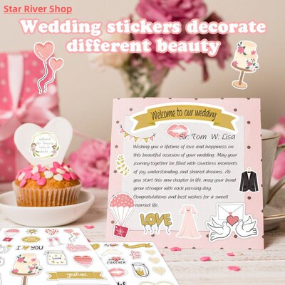 Wedding stickers, DIY heart-shaped decorations scrapbook
