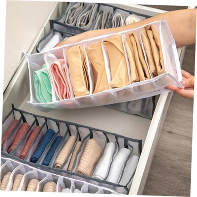 storage box 7 grids bra organizer foldable drawer organizer