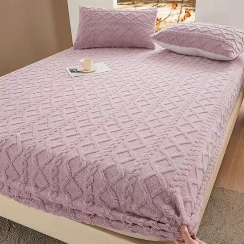 Warm Flannel Fitted Sheet Bedsheet Bed Mattress Cover single