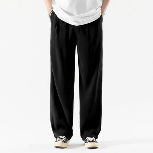 ippe Ice Silk Casual Pants Mens Summer New Thin Soli Color