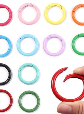 5/10Pcs 25/35/41mm Metal O Ring Spring Clasp Openable Round