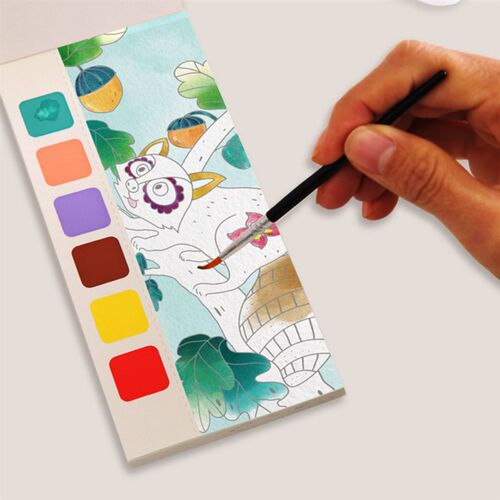 20 Sheets Portable Children Watercolor Painting Book Paint