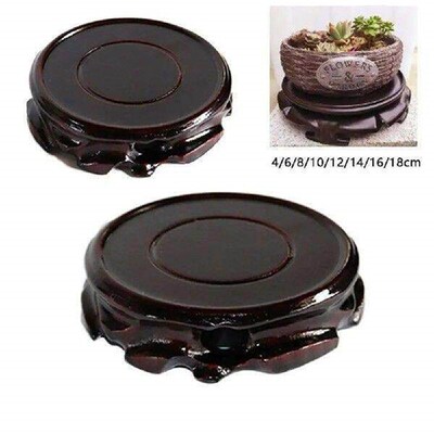 Home Round Planters Stand Wooden Fish Tank Vase Seat Plant