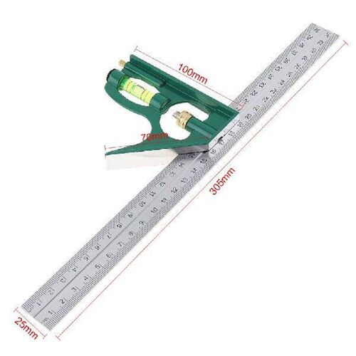 Square Ruler Set Kit 300mm 12inch Adjustable Engineers
