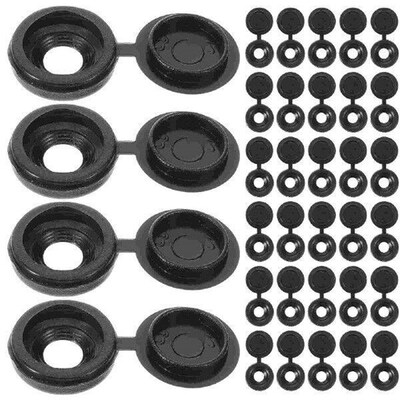 100 Pcs Hinges Self-tapping Screw Cap Hole Covers for