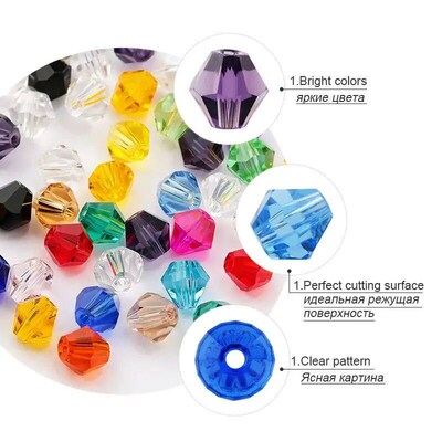 Wholesale 1000pcs Big Bag Colorful 4mm Bicone Crystal Beads