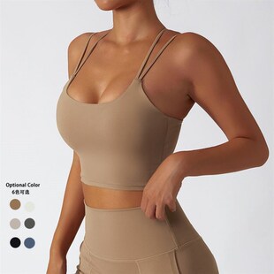Women Sloping Shoulders Sport Bras Lingerie Bralette健身背心