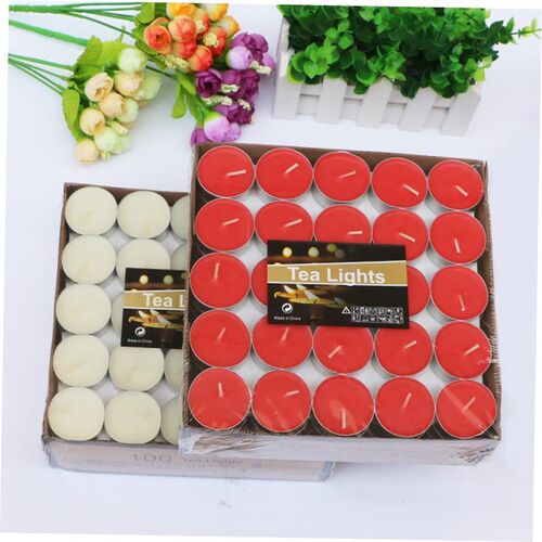 100 Pcs tea lights candles birthday party candle 4 hours