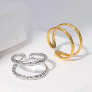 rendy Stainless Steel Rings for Women Flower Heart Adjustabl