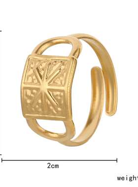 Personalized adjustable stainless steel opening ring simple