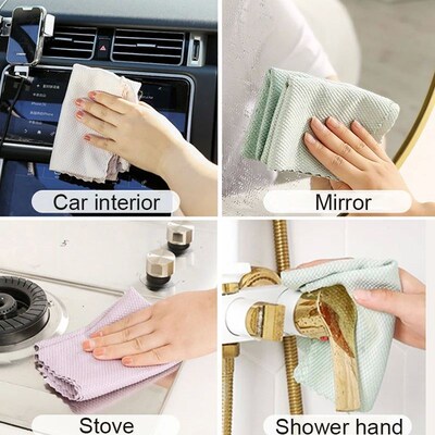 10pcs Microfiber Glass Cleaning Cloth Rag Lint-Free For Wind