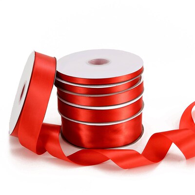 Big Red Polyester Ribbon Ribbon Silk Ribbon Packing with Cak