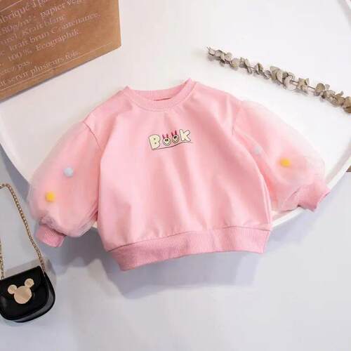 Cute Baby Girls ops Sweatshirt Love Pattern Ruffles Long Sle
