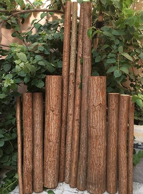 杉木原木头树杆树段造景装饰造型围栏营地实木架子篱笆栅栏支撑杆