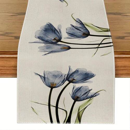 Tulip Linen Table Rustic Farmhouse Style Table Runner 13X70