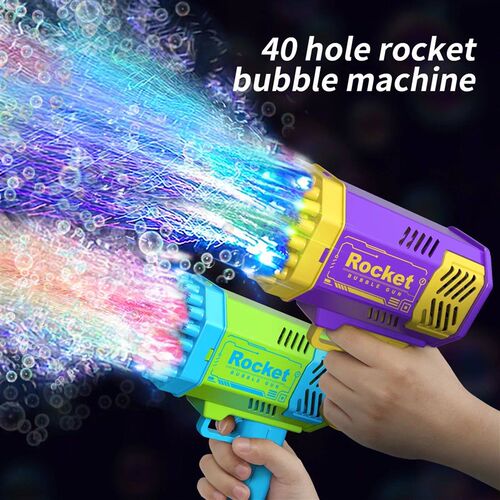 40 hole handheld light bubble gun electric childrens bubble