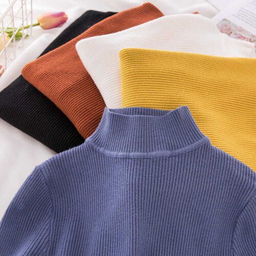 New Turtleneck Knitted Sweater Female Casual Pullover Women