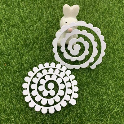 2pcs 3D Garland Spiral Flower Petal Metal Cutting Dies For D