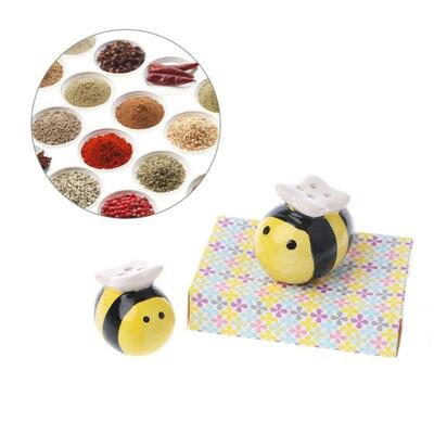 Ceramic Salt  Pepper Shaker Flying Bee Style Seasoning Pot C