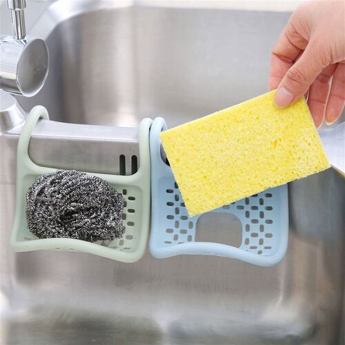 Sink Shelf Soap Sponge Drain Rack Silicone Storage Basket Ba