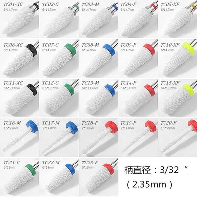 1/5pcs Ceramic Nail Drill Bits Milling Cutter Nail Files Gri