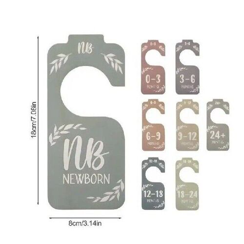 Baby Hangers With Size Dividers Cute 8PCS Wooden Baby