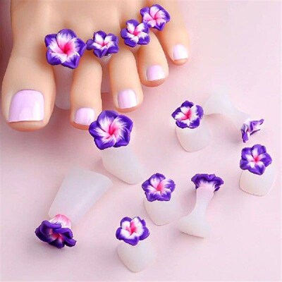 8pcs Soft Silicone Petal Nail Toe Separators Purple