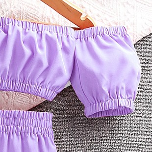 Outfit Kids Girls 5-12 Years Girls Purple One-Line Shoulder