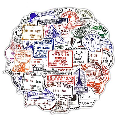 10/30/50PCS Mixed Transparent postmark Stickers DIY Skateboa