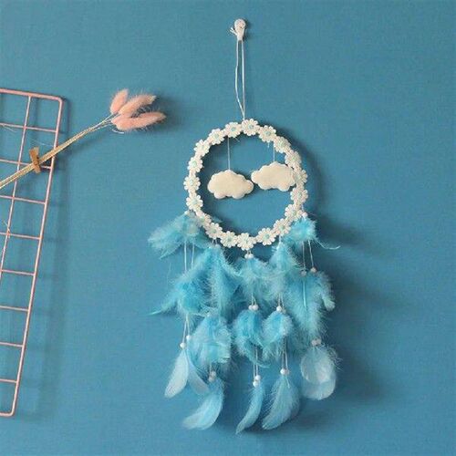 LED Light Cloud Dream Catcher Hanger Handmade Feather Dream