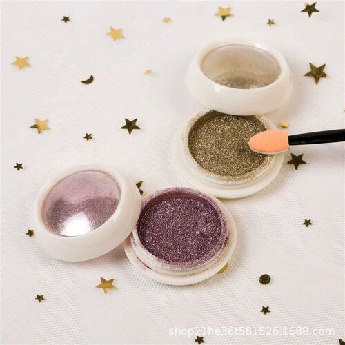 6Pcs Chrome Nail Powder Metallic Mirror Glitter Effect Holog
