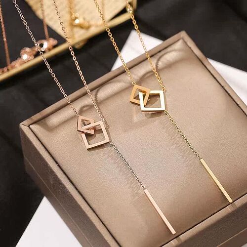 Titanium steel light luxury new model titanium steel square