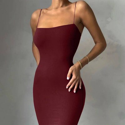 Summer Black Sexy Dress Women Sreetwear Sleeveless Backless