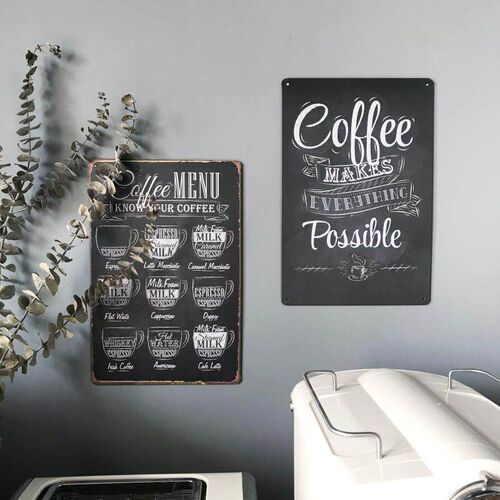 Coffee juice life quotation iron poster plaque drink retro