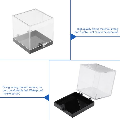 8 Pcs Plastic Mineral Specimen Storage Cases Square Sample D