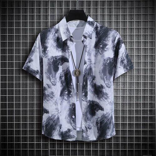 【14 colors】Mens Tropical Short Sleeve Printed Shirt  Unis