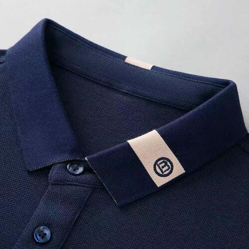 Summer Cotton Middle-aged and Young Mens Lapel Short-sleeve