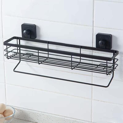 Hot Suction Cup Paper Towel Rack with Shelf-Wall-Mounted