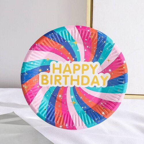 20pcs 7-inch color paper plate Birthday paper plate color pl