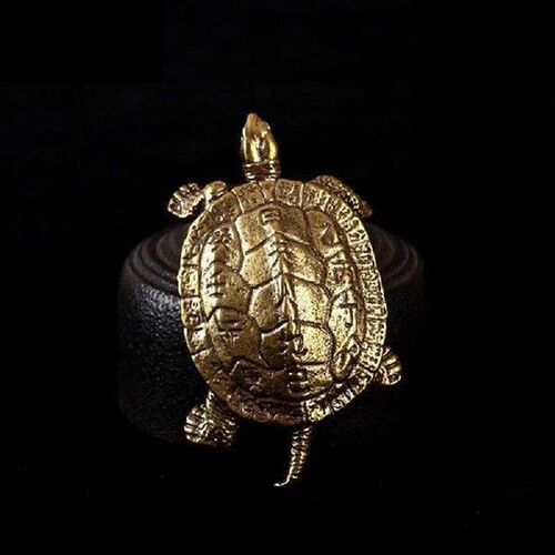 1PC Retro Brass Tortoise Ornament Statue Metal Animal