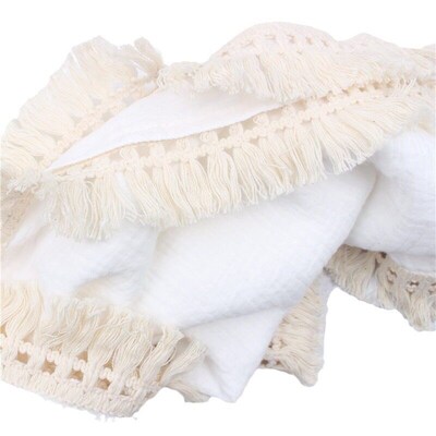 Ins Baby Tassel Blanket Childrens Bath Towel Wrapping Towel