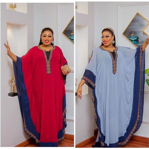 Fashion African Oversize Chiffon Rhinestones Robe for Women