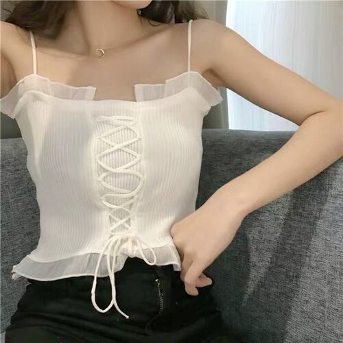 2021 Summer Ladies Knit Bottoming French Off-the-shoulder Sh