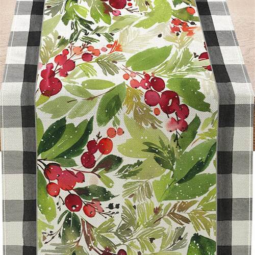 Christmas table runner, Christmas tree snowflake table mat.
