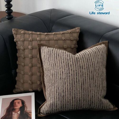 Striped wide-edge throw pillow, waist pillow and pillowcase
