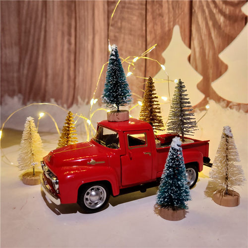 Christmas Ornaments Pickup Alloy Car Toy High Imitation Car