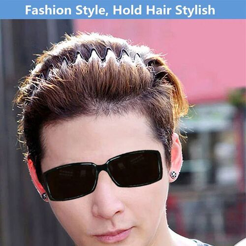 Unisex Black Elastic Non Slip Simple Metal Headbands For Men
