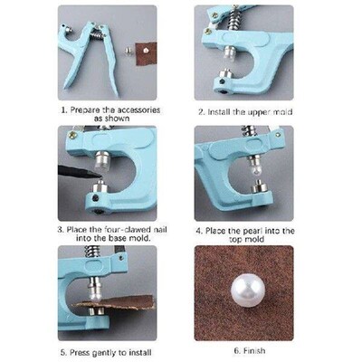 1 Set Pearl Setting Machine Tools 5 Sizes Resin Beads Half