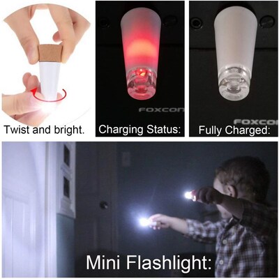 USB Rechargeable Bottle Lights Mini Cork Shaped Craft Light