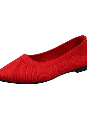 Big Size Knit Womens Shoes 3543 2025 SpringAutumn Flat Point